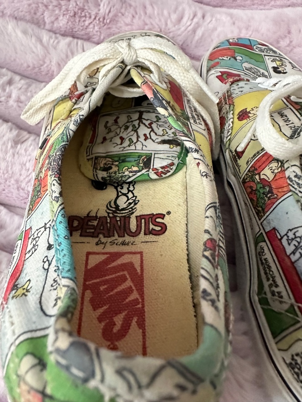 PEANUTS VANS Womens 9 Mens 7.5 Red Barron Pumpkin Depressed Psychiatric Snoopy - Picture 9 of 16